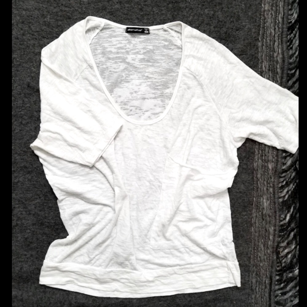 $5 FIRM Alternative White Burnout Tee dolman